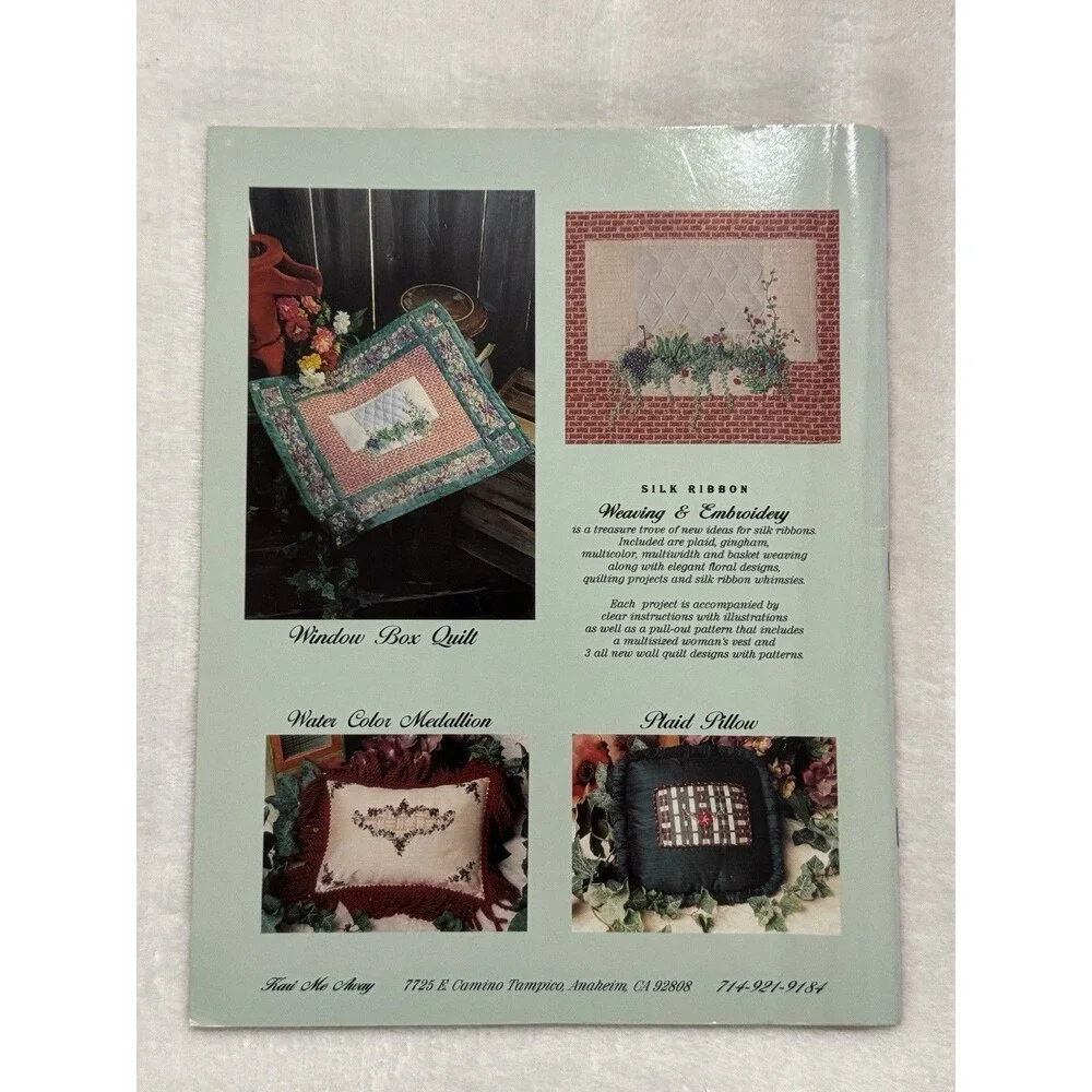 Silk Ribbon Weaving Embroidery Pattern Book Kari Mecca Kathy Awender Vintage